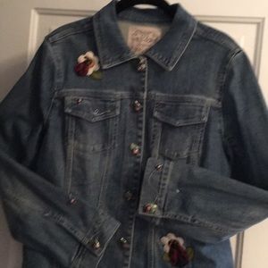 Brighton denim jacket embellished with leather